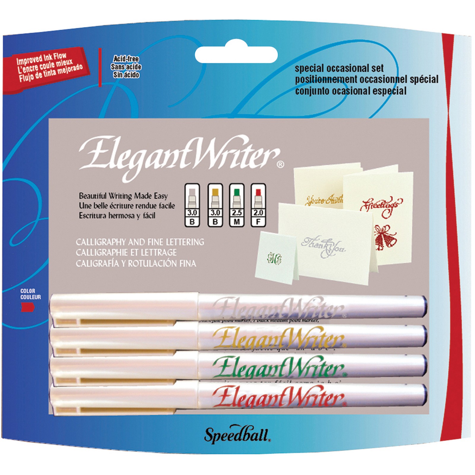 Speedball Art Products Speedball Elegant Writer All Occasion Calligraphy Set Red, Green, Silver & Gold