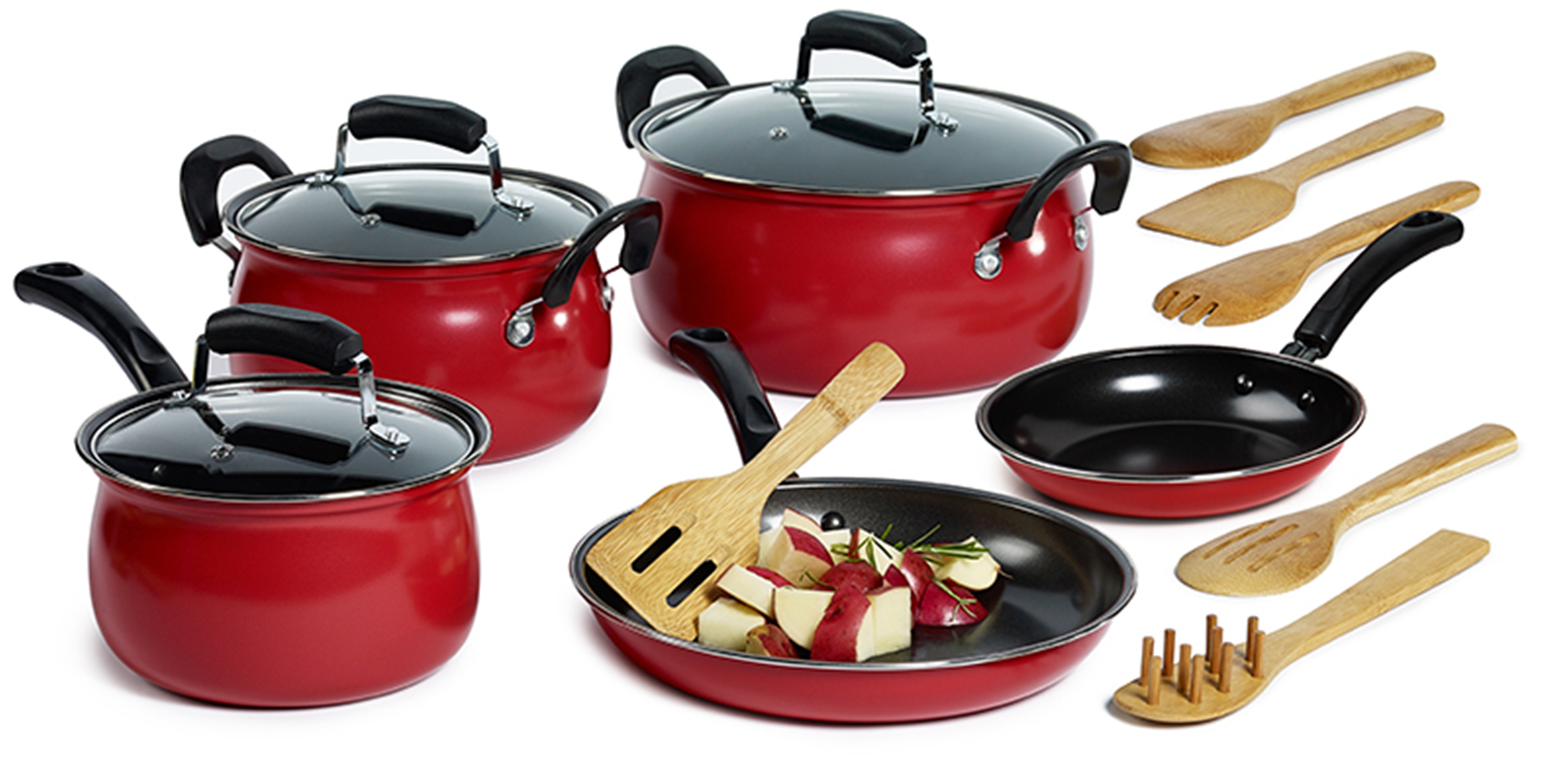 Essential Home 14pc. Carbon Steel Cookware Set Red Shop Your Way