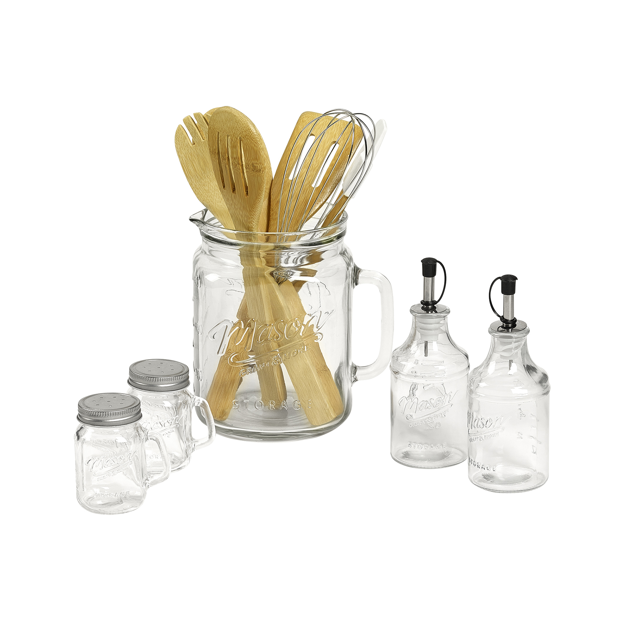 Mason Craft More 11 Piece Glass Kitchen Set Clear Mason Craft More 11 Piece Glass Kitchen Set Clear