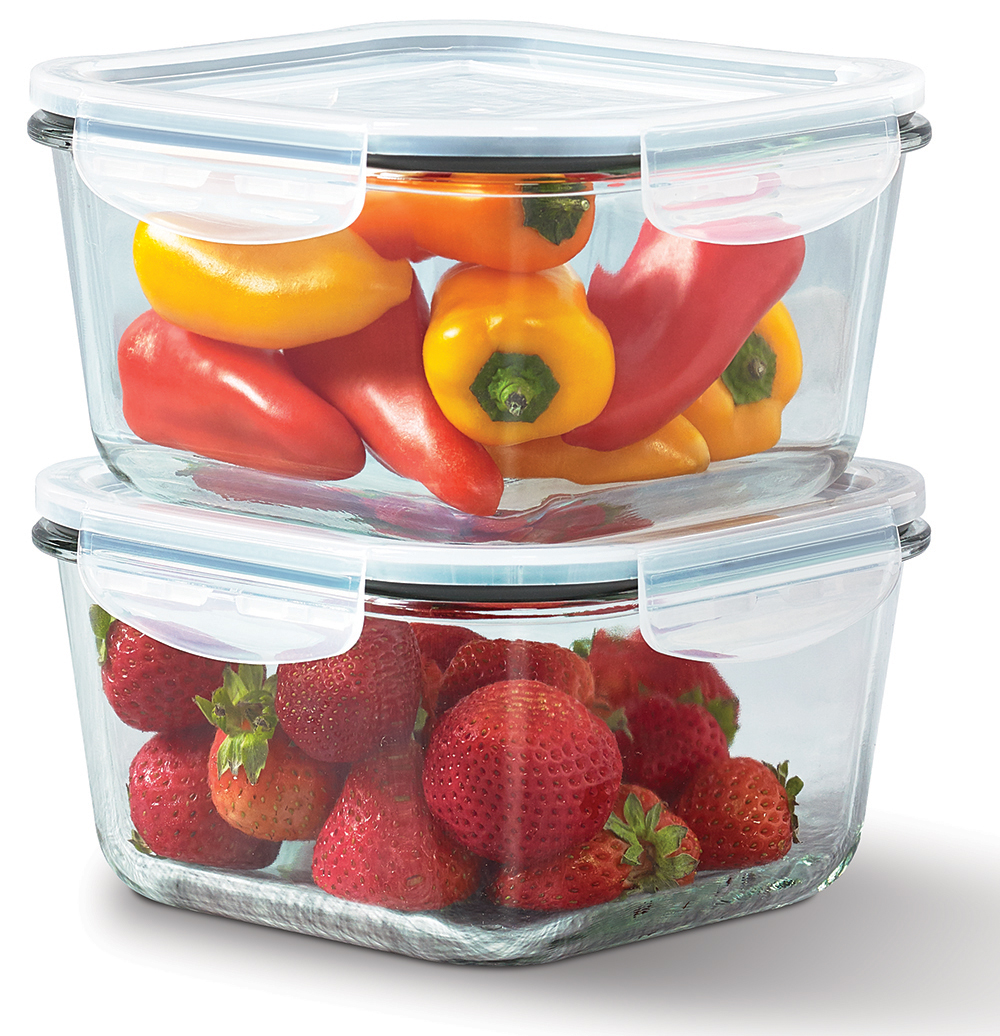 Tabletops Unlimited, Inc 4pc. Glass Storage Container Set, White-TTU-V1539 Tabletops Unlimited, Inc 4pc. Glass Storage Container Set, White-TTU-V1539
