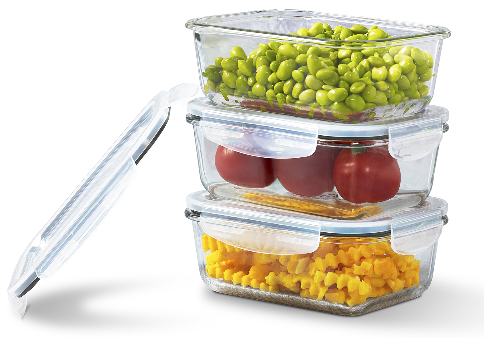 Tabletops Unlimited, Inc 6pc. Glass Storage Container Set, White-TTU-V1537 Tabletops Unlimited, Inc 6pc. Glass Storage Container Set, White-TTU-V1537