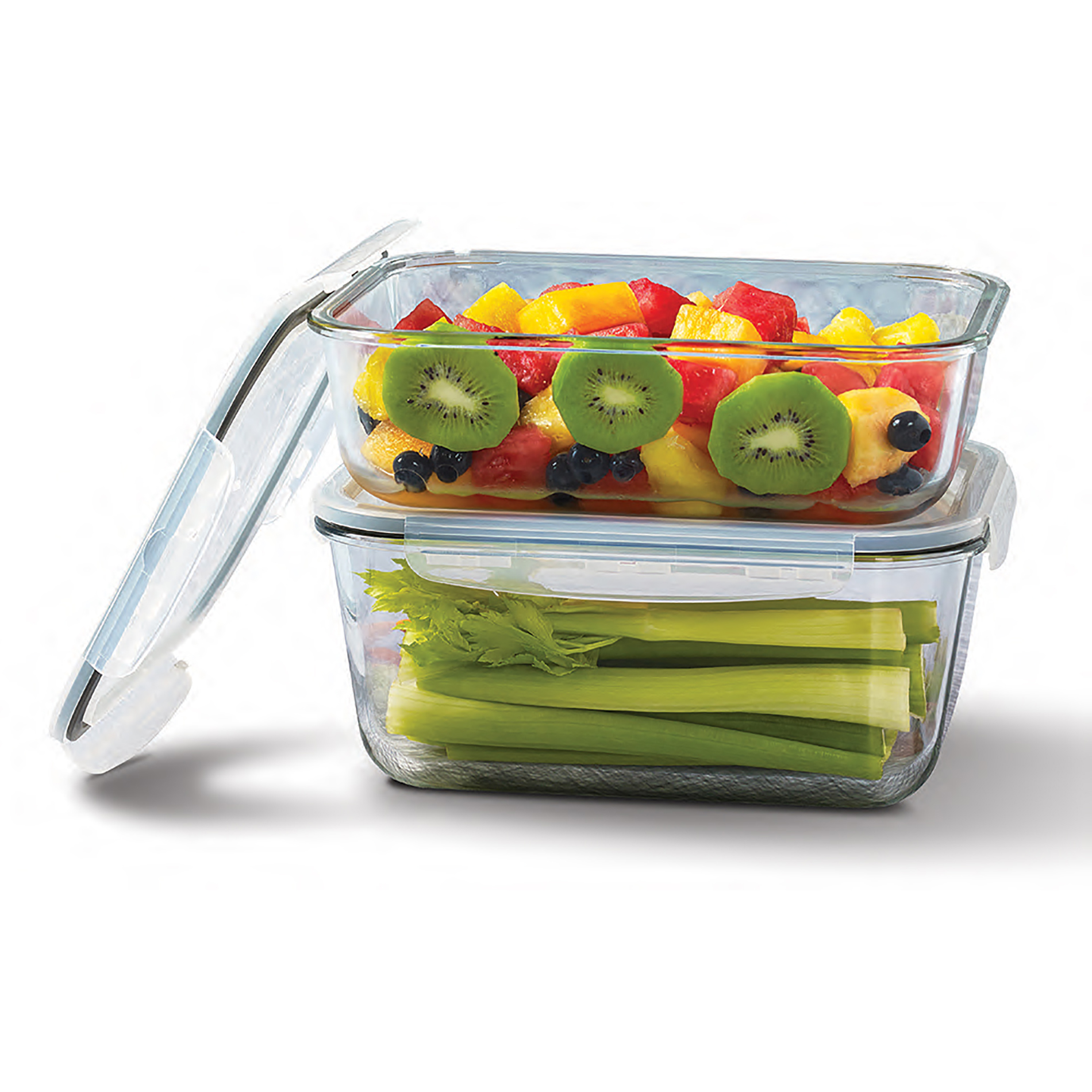 Tabletops Unlimited, Inc 4pc. Glass Storage Container Set, White-TTU-V1541 Tabletops Unlimited, Inc 4pc. Glass Storage Container Set, White-TTU-V1541