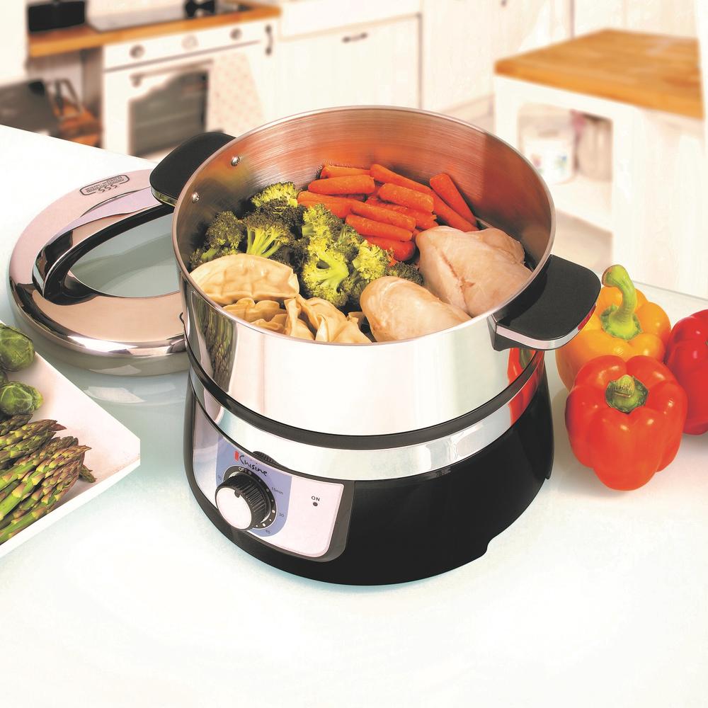 Euro Cuisine FS3200 Stainless Steel Electric Food Steamer - 3.2L