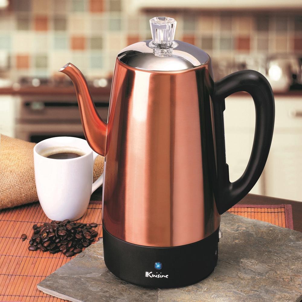 Euro Cuisine PER12 Stainless Steel Electric Coffee Percolator - 12 Cups