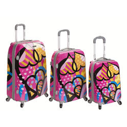 Rockland Vision Hardside Spinner Wheel Luggage, Pink, Multicolor, 3-Piece Set (20/24/28)