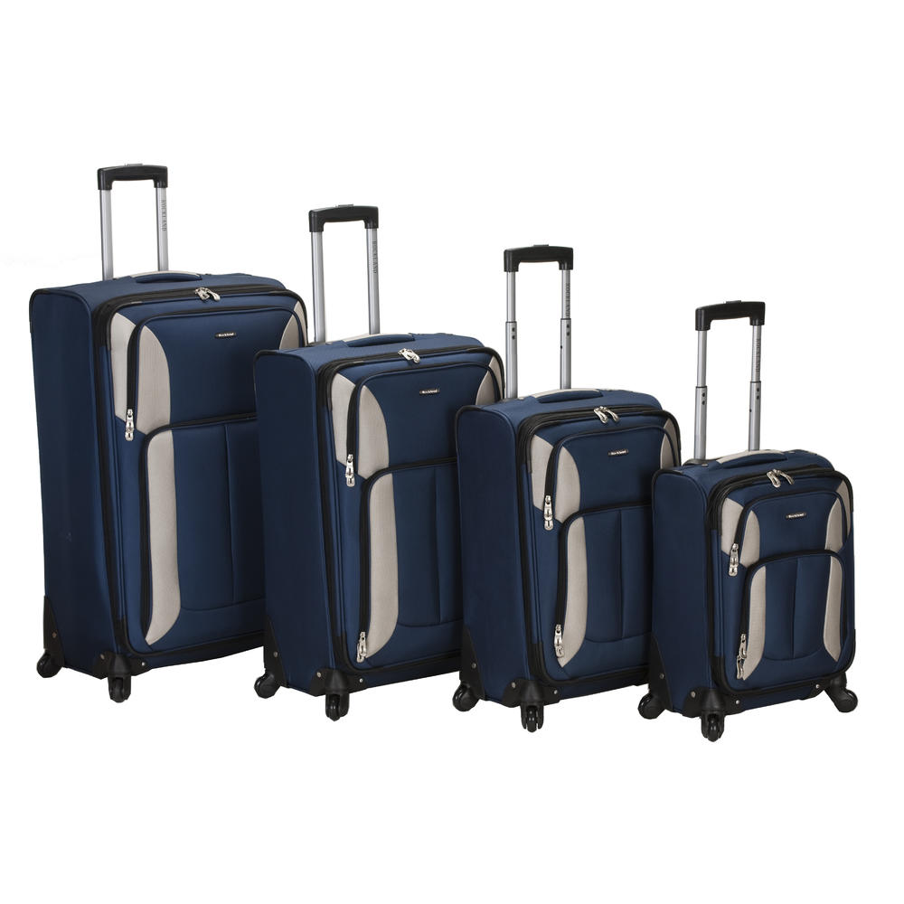 Rockland 4 pc. Impact Spinner Luggage Set- Navy