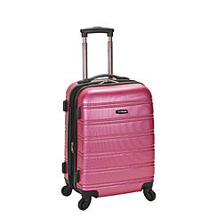 Rockland Melbourne Hardside Expandable Spinner Wheel Luggage, Pink, Carry-On 20-Inch