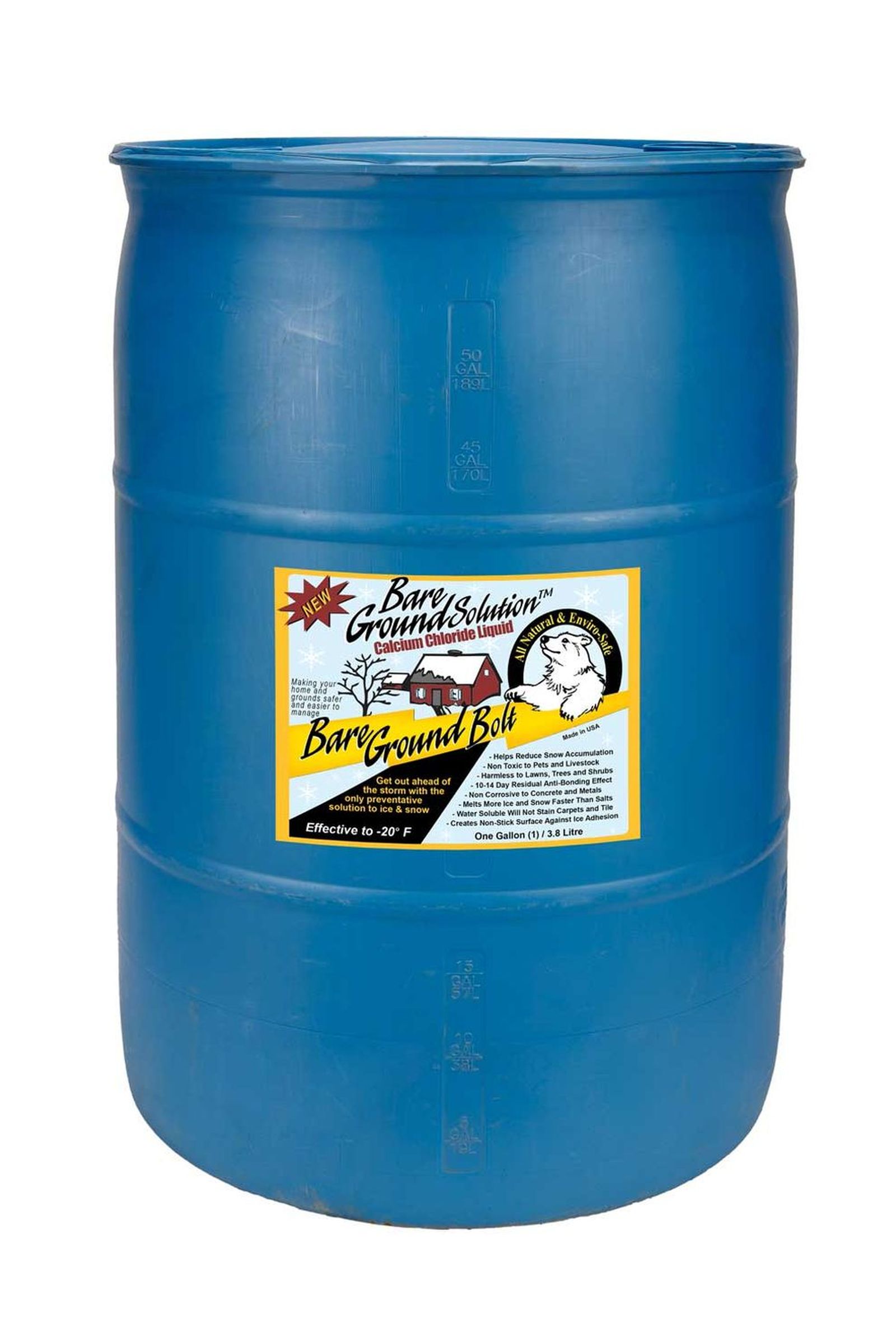 Bare Ground BGB-30DC 30 Gallon Drum Calcium Chloride Liquid