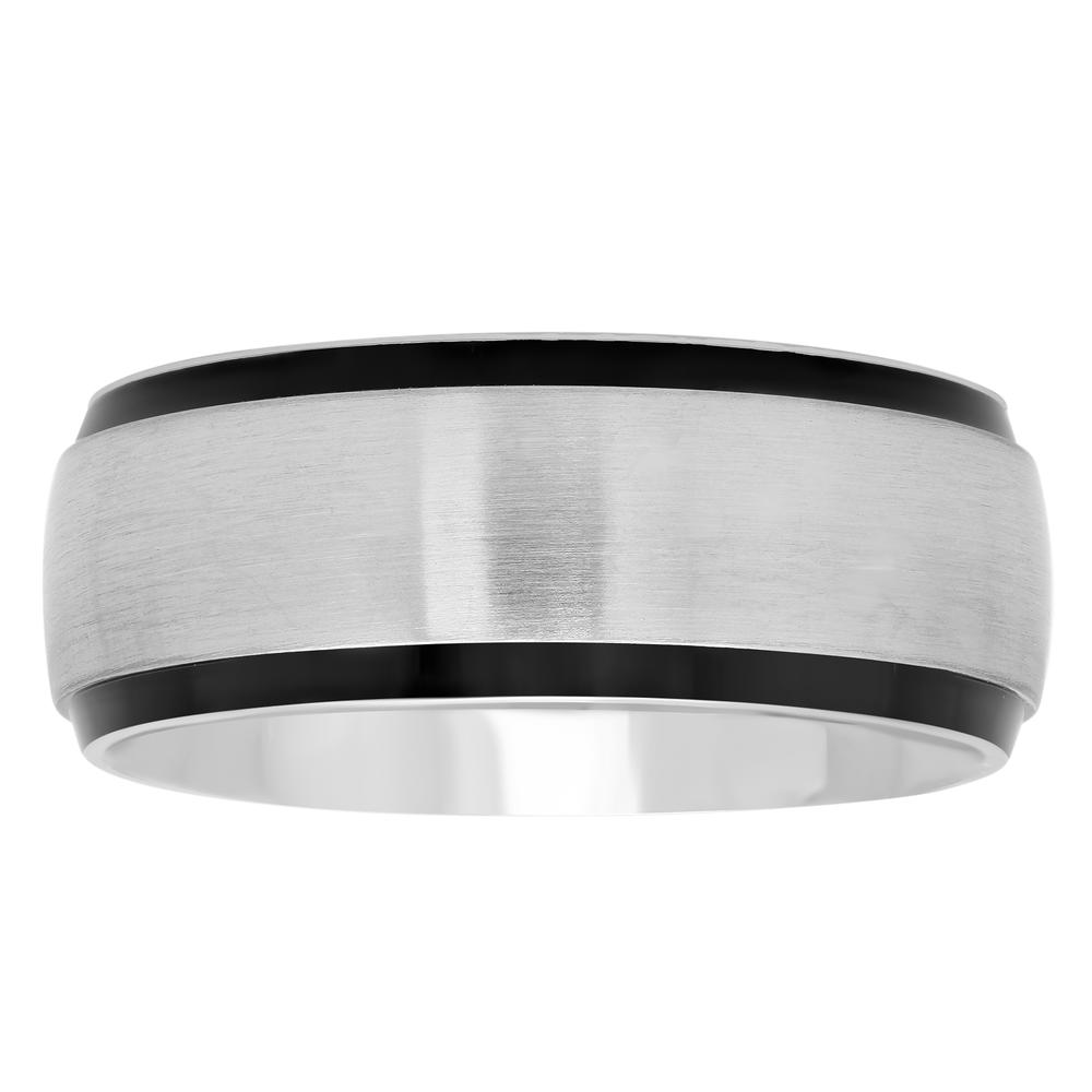 Stainless Steel Two-Tone Step Edge 8.5MM Band