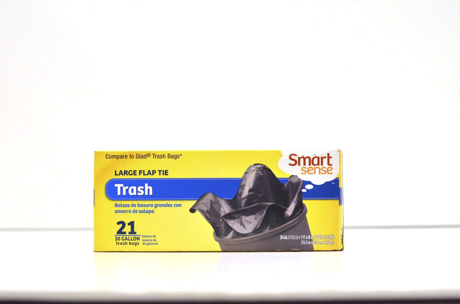 Smart Sense Trash Bags Flap Tie 30 Gallon 21 bags