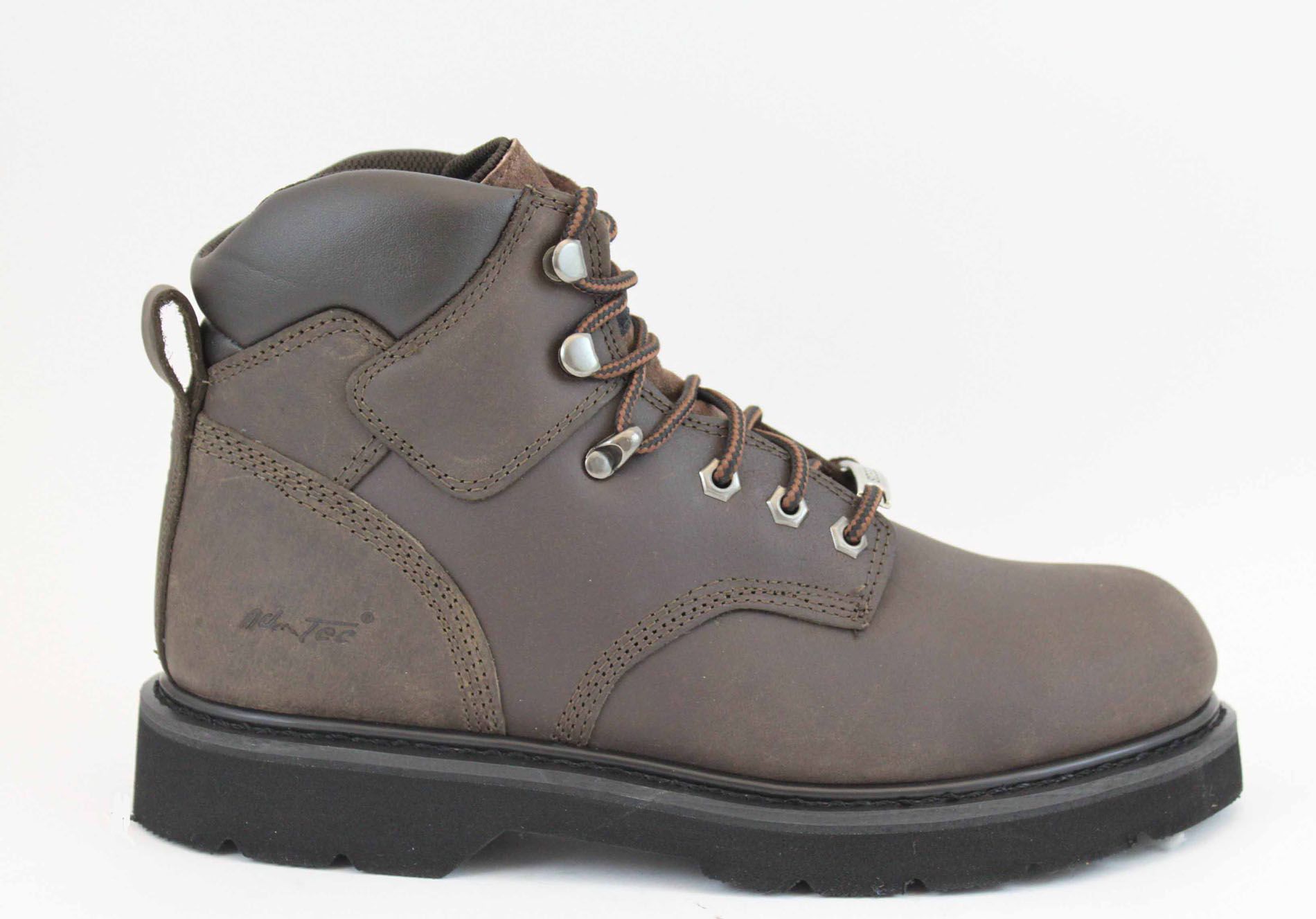 AdTec Men's 6" Steel Toe Work Boots 9328 Wide Width Available - Dark Brown
