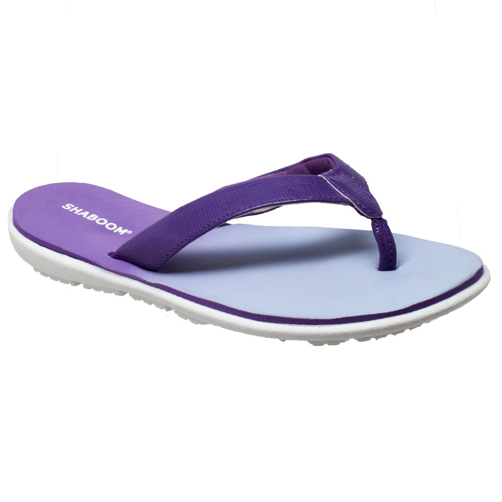 ShaBoom Women's Dual Density Comfort Thong Sandal - Purple