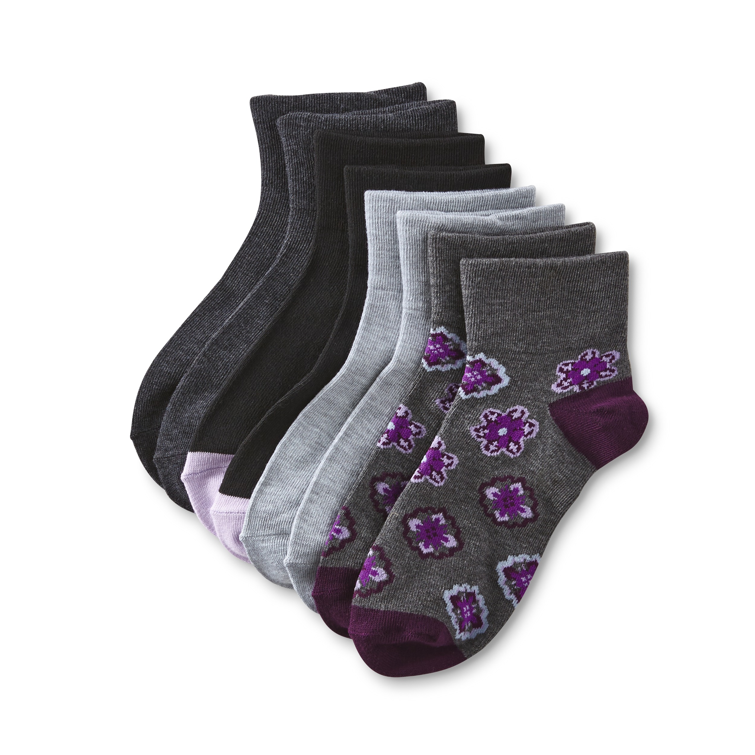 Women's 4-Pairs Ankle Socks - Floral