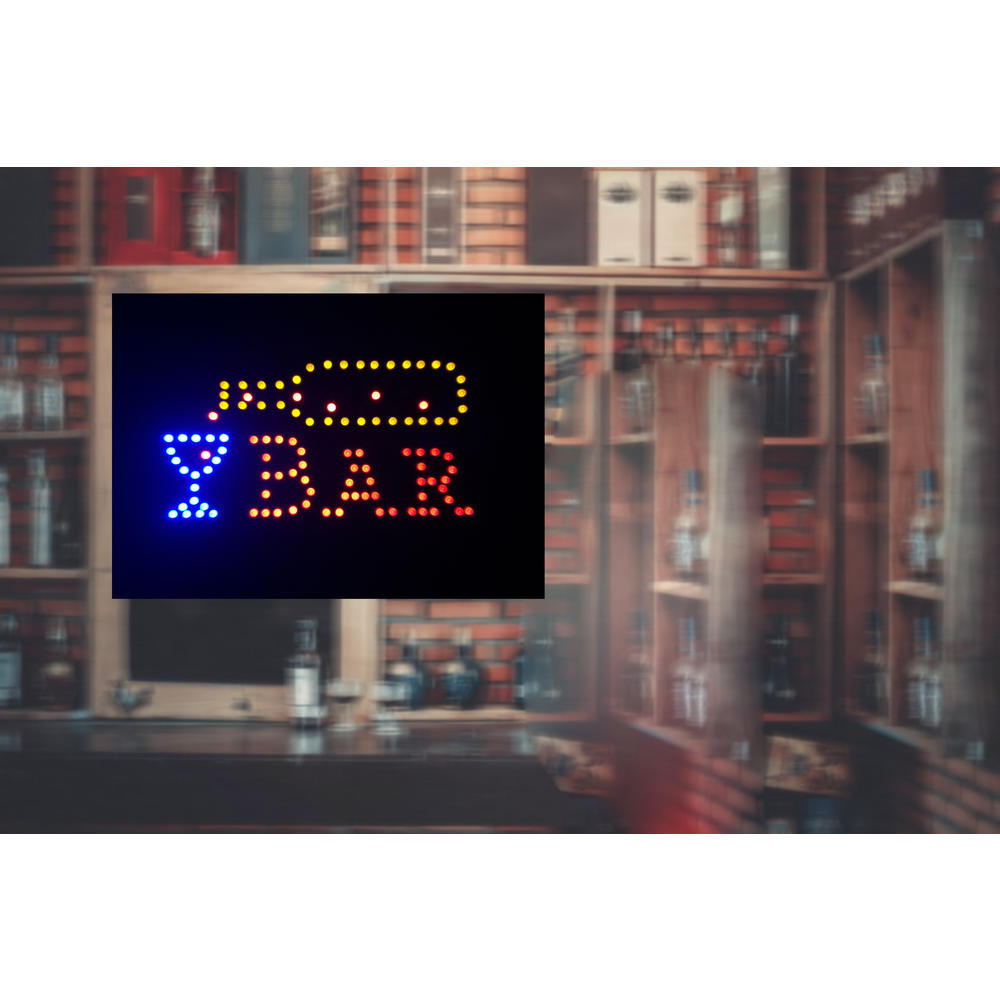 Creative Motion Industries Bar LED Sign, Size: 18.89 " x 9.84" Great eye catching sign for home or bar or restaurant, etc.