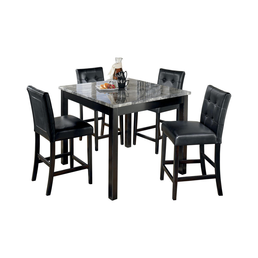 Signature Design by Ashley Maysville Counter Height Dining Room Table and Bar Stools (Set of 5)