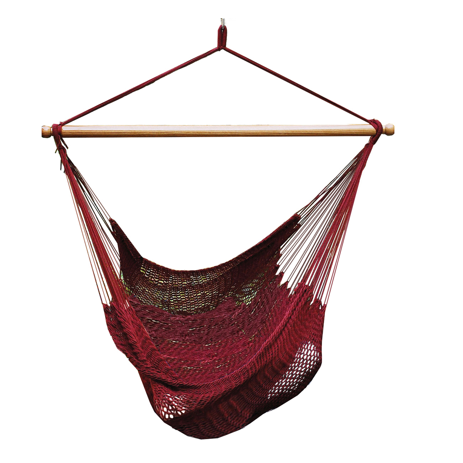 Algoma Net Company Hanging Burgundy Polyester Outdoor Rope Chair