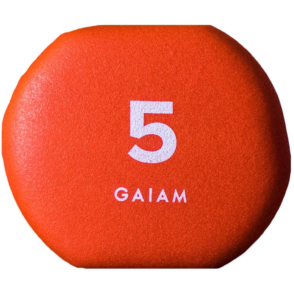 Gaiam 5lb Neoprene Hand Weights - Coral