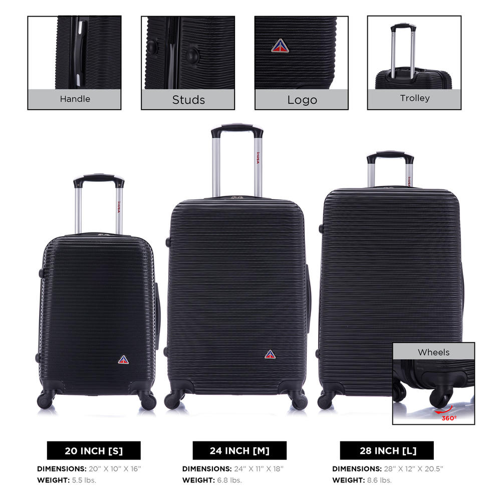 INUSA Royal lightweight hardside spinner 3 piece Set 20", 24", 28"