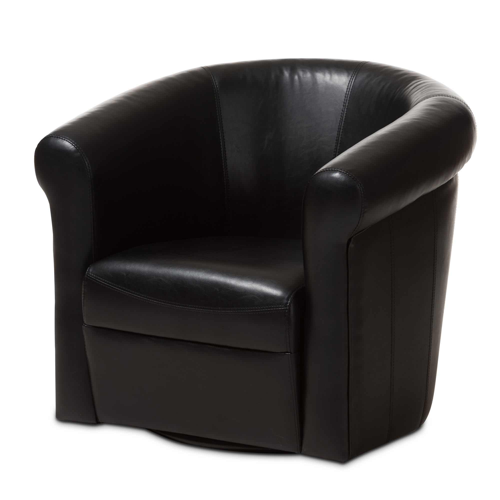 Baxton Studio Julian Black Faux Leather Club Chair with