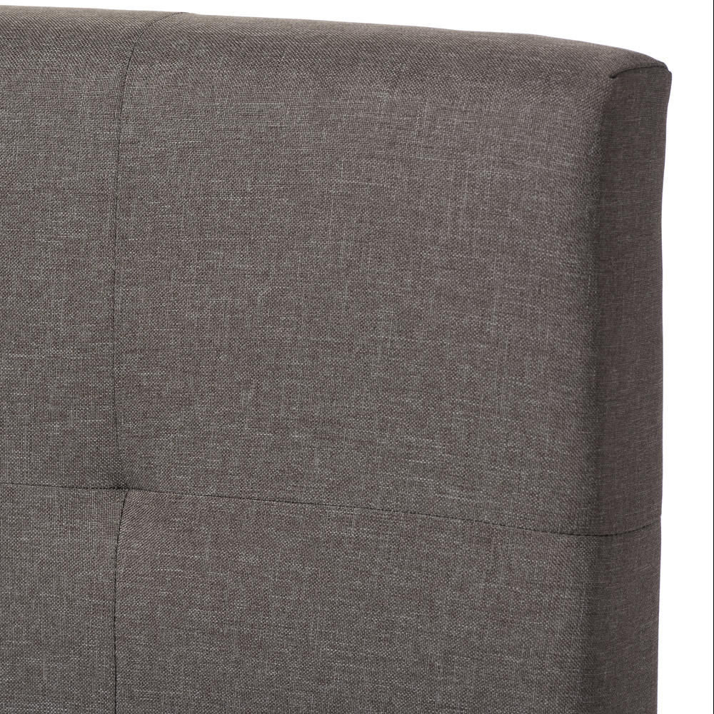 Baxton Studio Brookfield Modern and Contemporary Grey Fabric Upholstered Grid-tufting Queen Size Bed