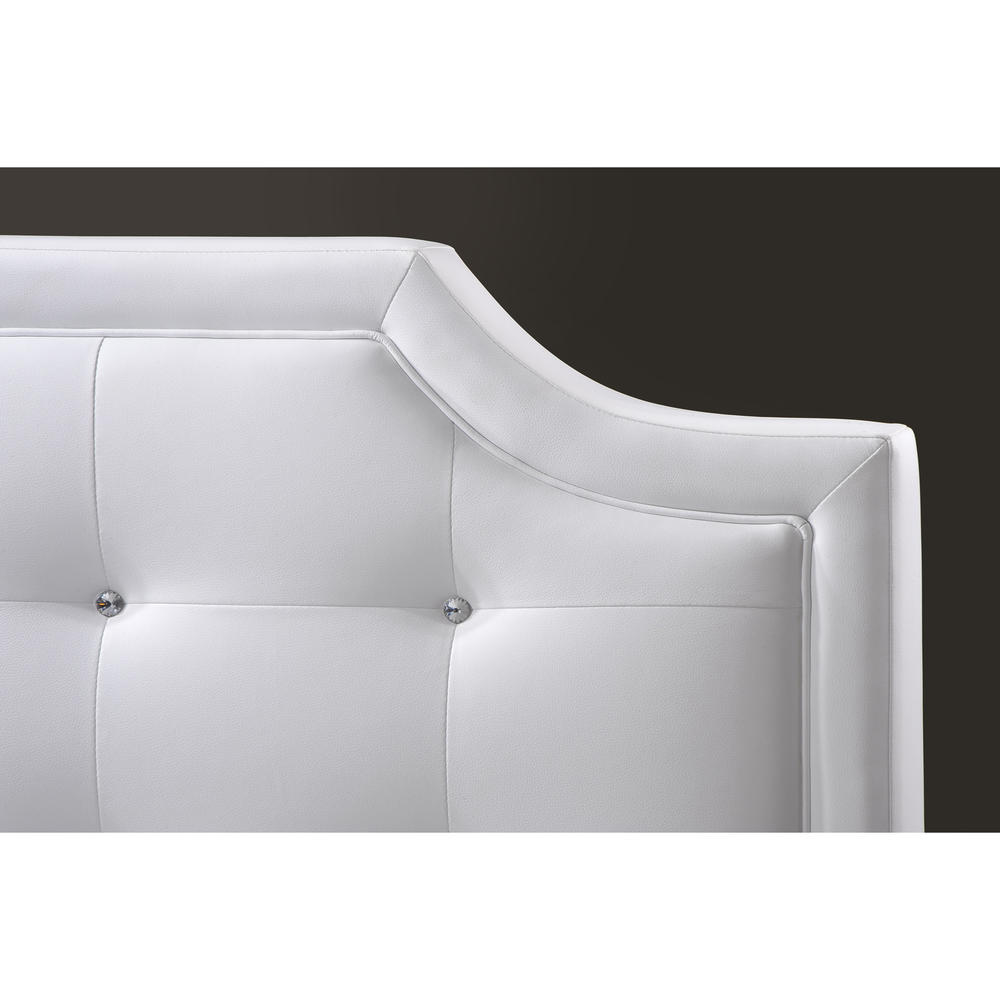 Baxton Studio Carlotta White Modern Bed with Upholstered Headboard - Full Size