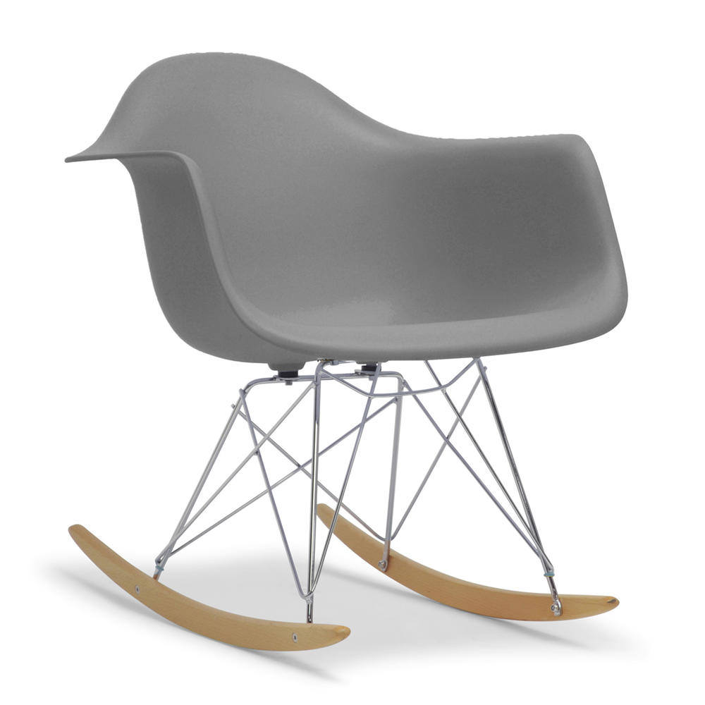Baxton Studio Dario Grey Plastic Mid-Century Modern Shell Chair