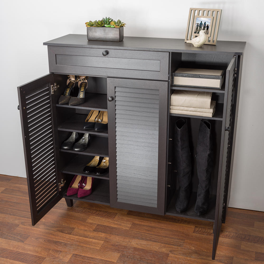 Baxton Studio Pocillo Wood Shoe Storage Cabinet
