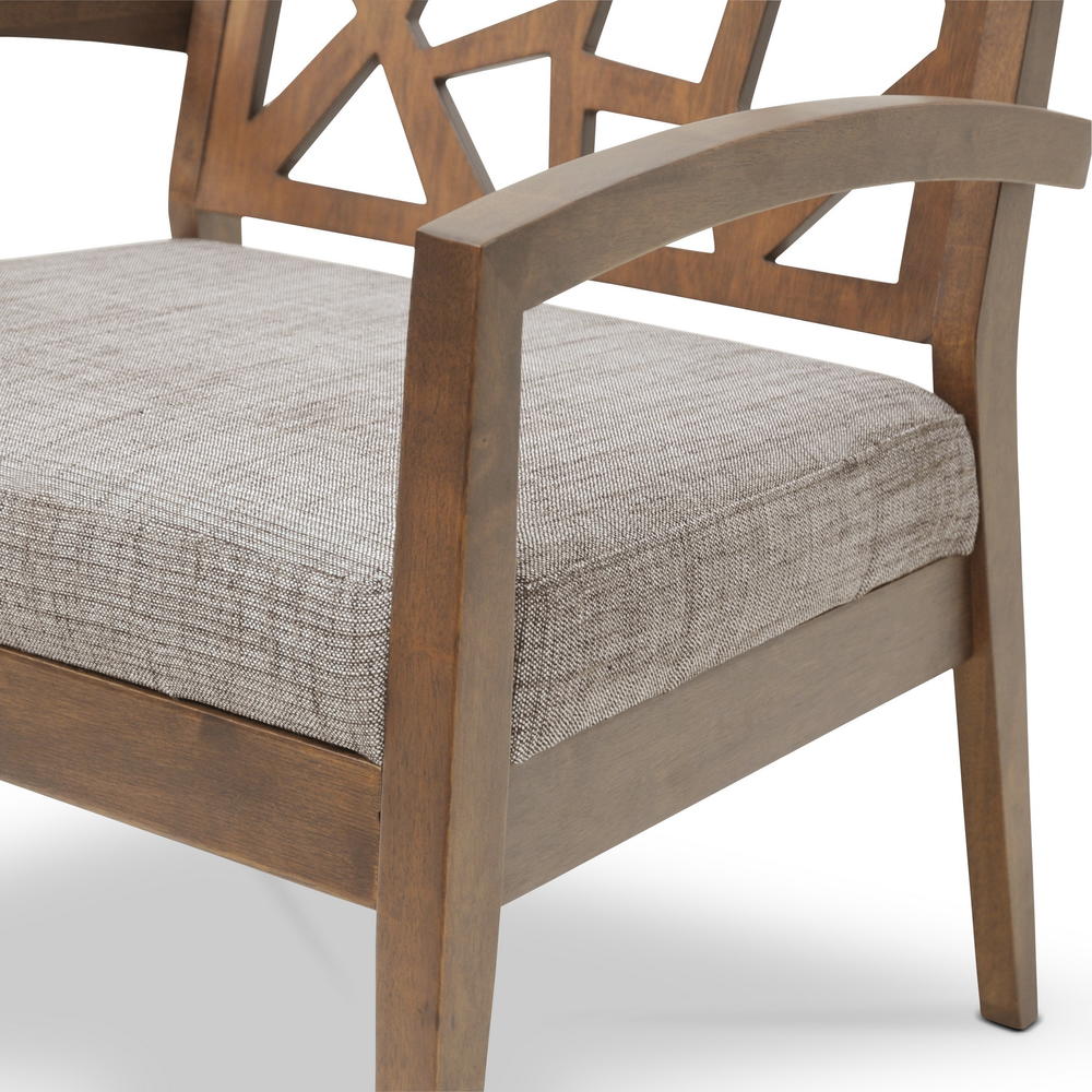 Baxton Studio Jennifer Modern Lounge Chair with Grey Fabric Seat