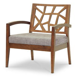 Baxton Studio Jennifer Lounge Chair-109-690 Jennifer Modern Lounge Chair with Gravel Fabric Seat - 32 x 27.63 x 20.63 in.