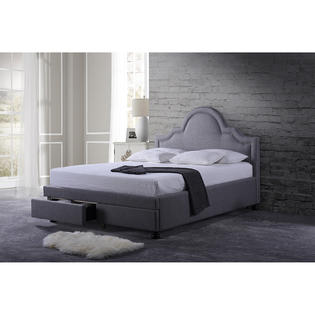 Baxton Studio Brisbane Grey King Modern Fabric Storage Platform