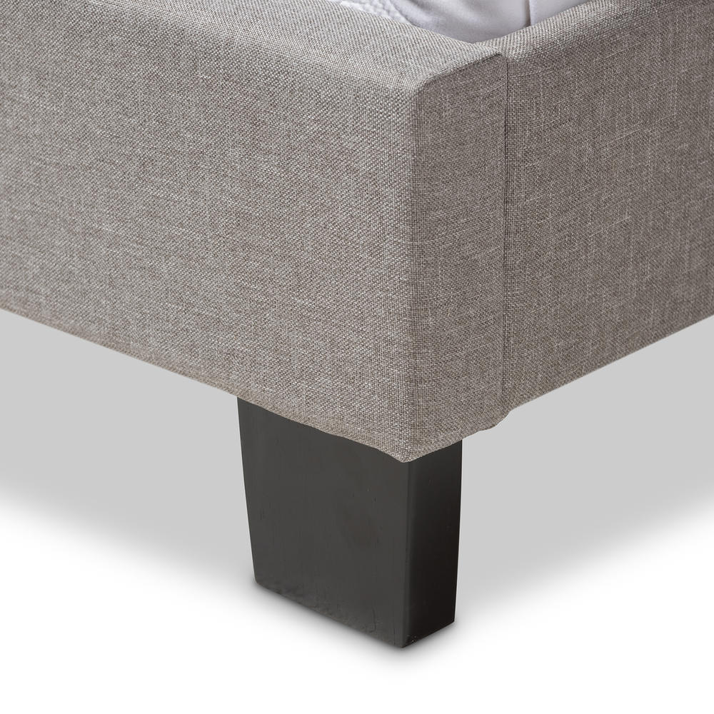 Baxton Studio Lexi Modern and Contemporary Light Grey Fabric Upholstered Queen Size Bed