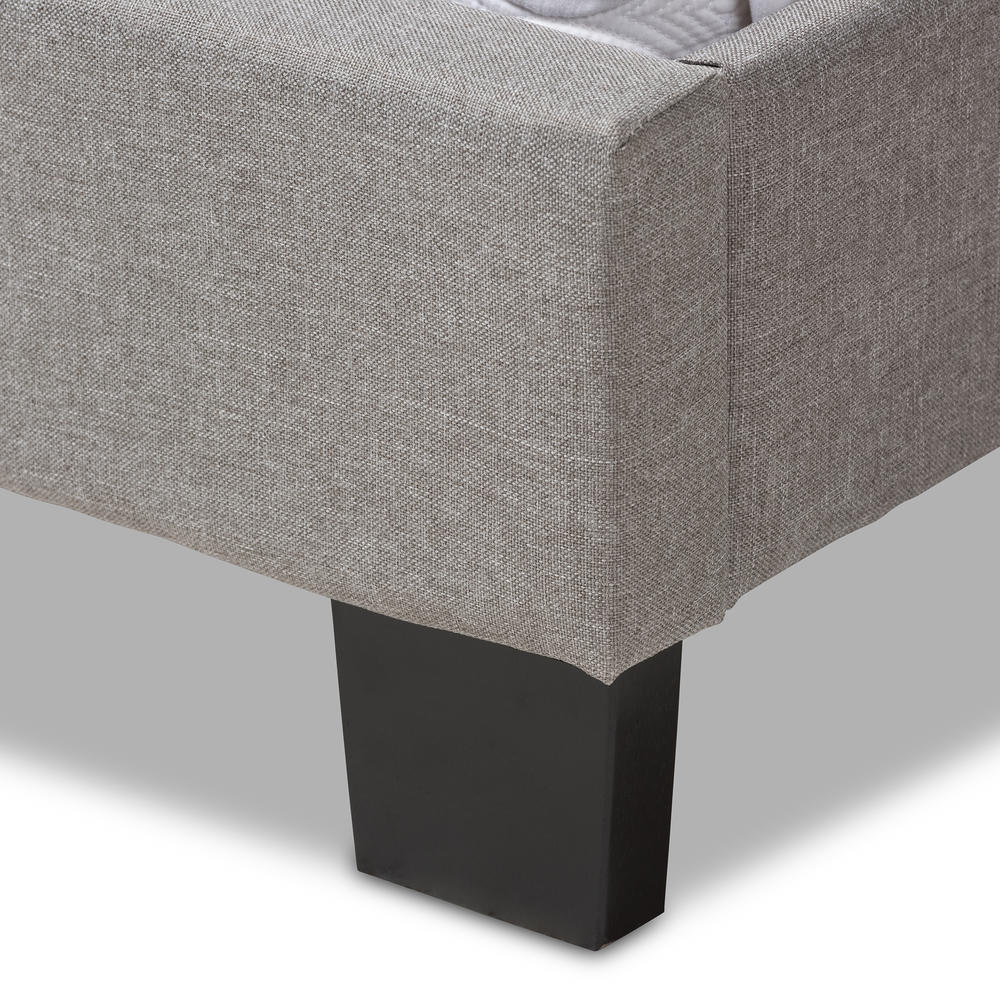 Baxton Studio Cassandra Modern and Contemporary Light Grey Fabric Upholstered Full Size Bed