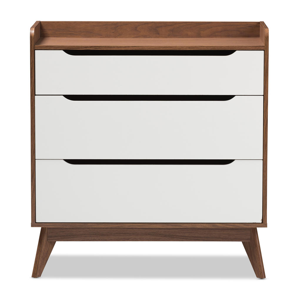 Baxton Studio Brighton MidCentury Modern White and Walnut Wood 3