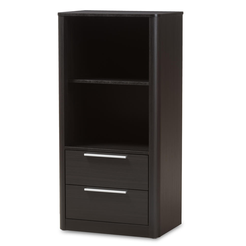 Baxton Studio Carlingford Modern and Contemporary Finished Wood 2-Drawer Bookcase