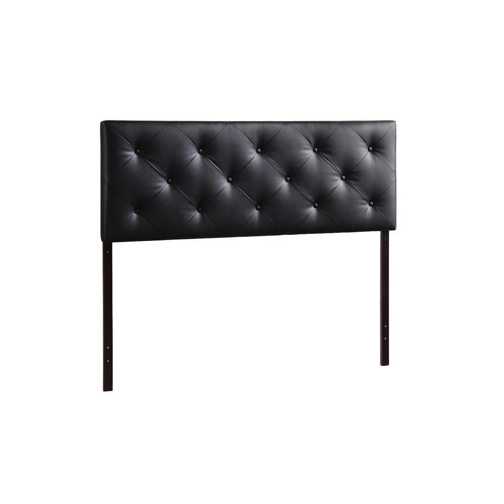 Baxton Studio Baltimore Modern and Contemporary Queen Black Faux Leather Upholstered Headboard