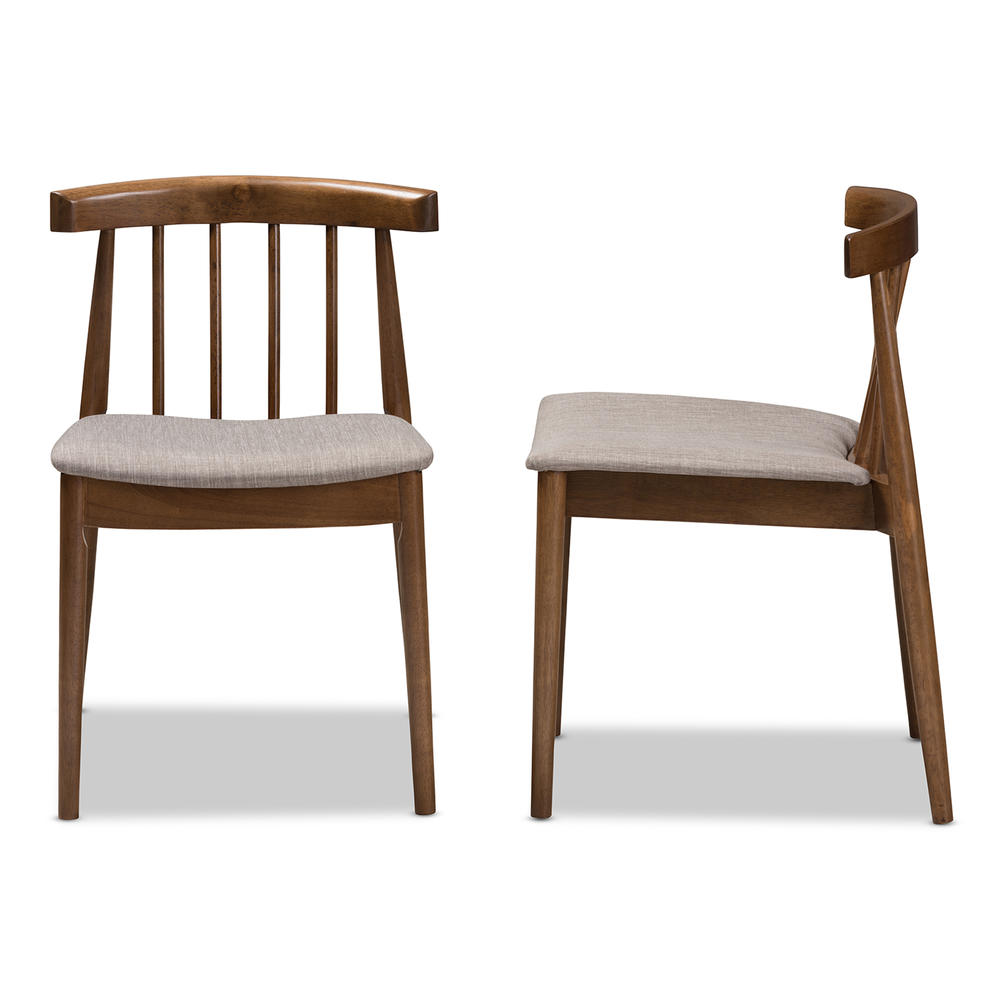 Baxton Studio Wyatt Retro Upholstered 2-Piece Dining Chair Set - Beige