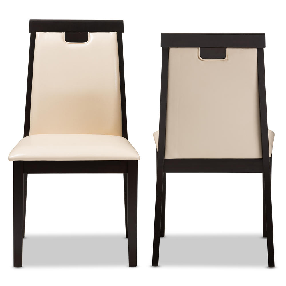 Baxton Studio Evelyn Contemporary Upholstered 2-Piece Dining Chair Set - Beige