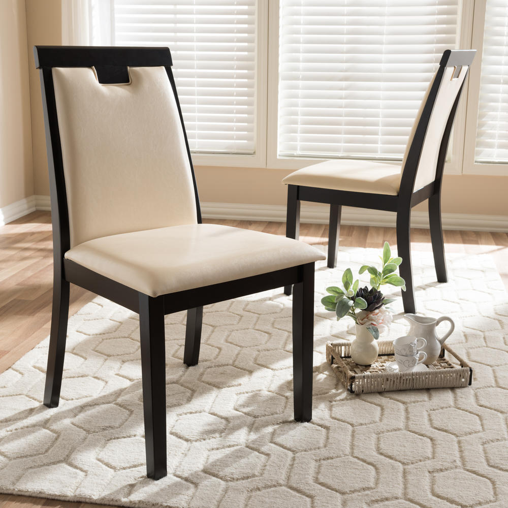 Baxton Studio Evelyn Contemporary Upholstered 2-Piece Dining Chair Set - Beige
