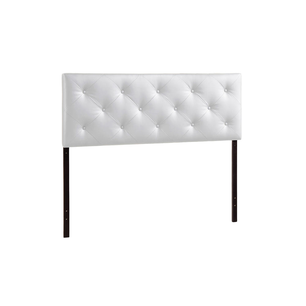Baxton Studio Baltimore Modern and Contemporary Full White Faux Leather Upholstered Headboard