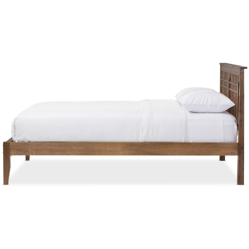 Baxton Studio King-Size Loafey Contemporary Wood Platform Bed - Brown