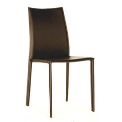 Baxton Studio Leather Dining Chair, Espresso Brown