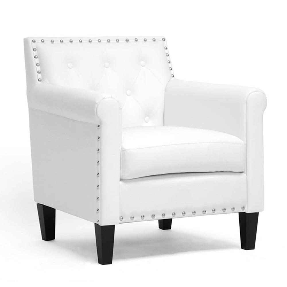 Baxton Studio Thalassa Modern Upholstered Armchair - White