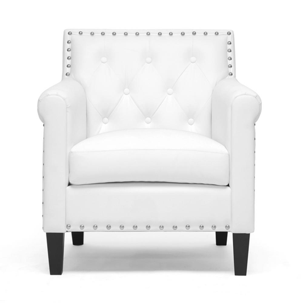 Baxton Studio Thalassa Modern Upholstered Armchair - White