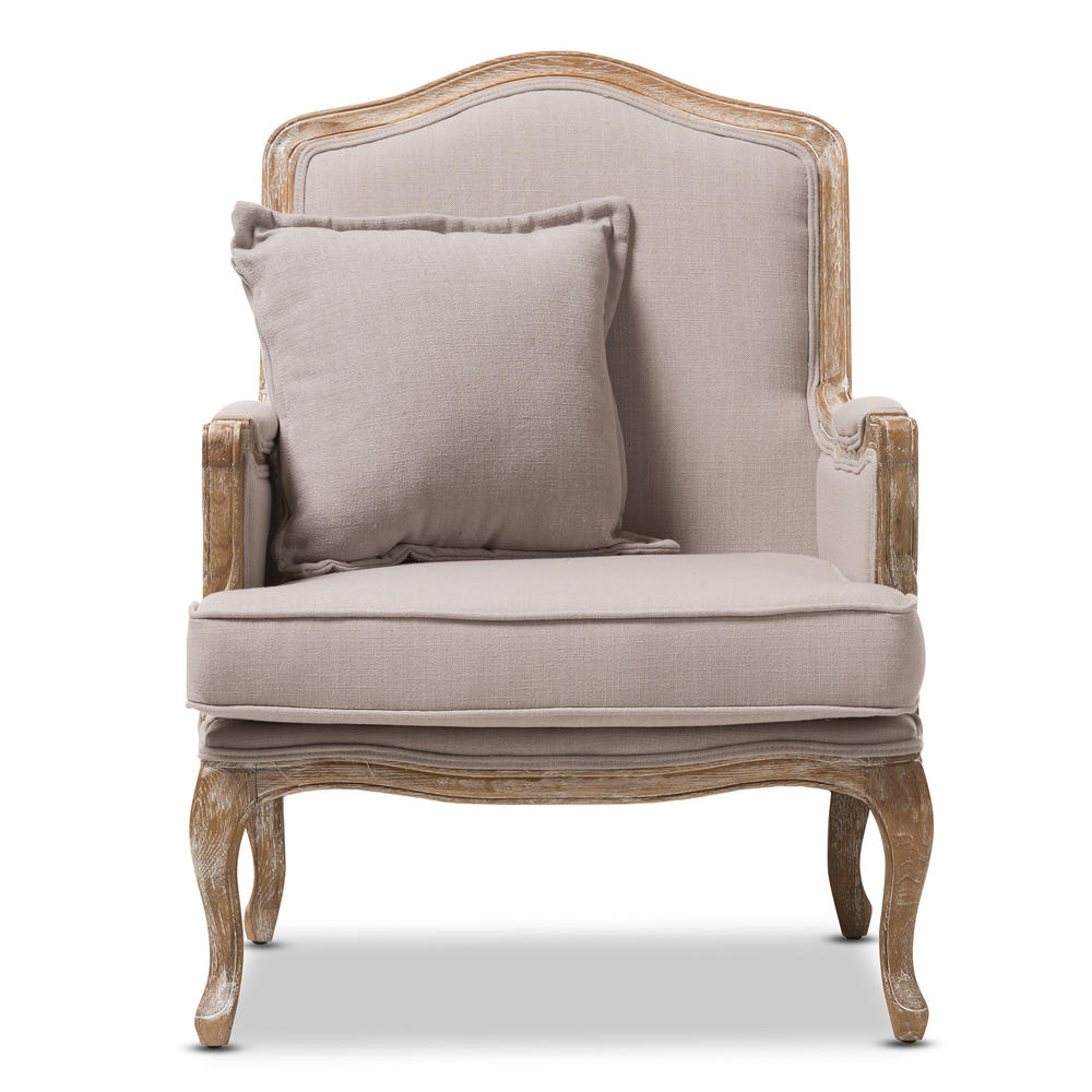 Baxton Studio Constanza Traditional Upholstered Accent Chair - Beige