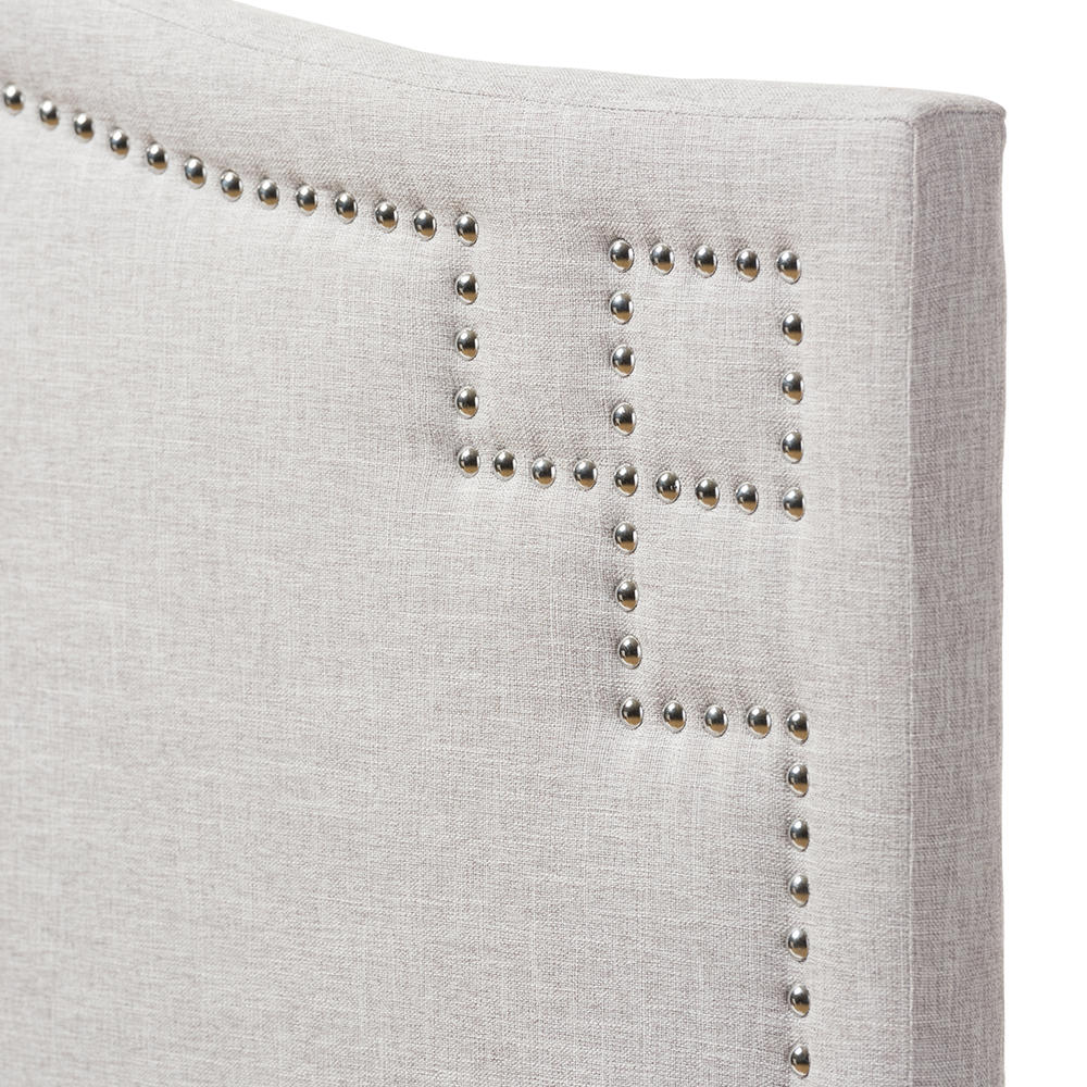 Baxton Studio Aubrey Modern and Contemporary Greyish Beige Fabric Upholstered Queen Size Headboard