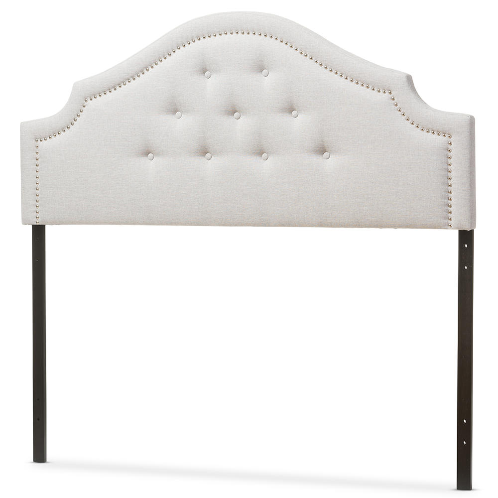 Baxton Studio Cora Modern and Contemporary Greyish Beige Fabric Upholstered Queen Size Headboard