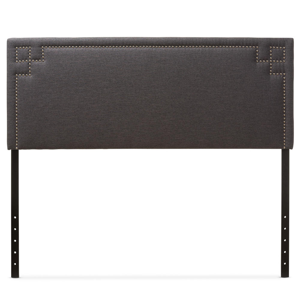 Baxton Studio Geneva Modern and Contemporary Dark Grey Fabric Upholstered Queen Size Headboard