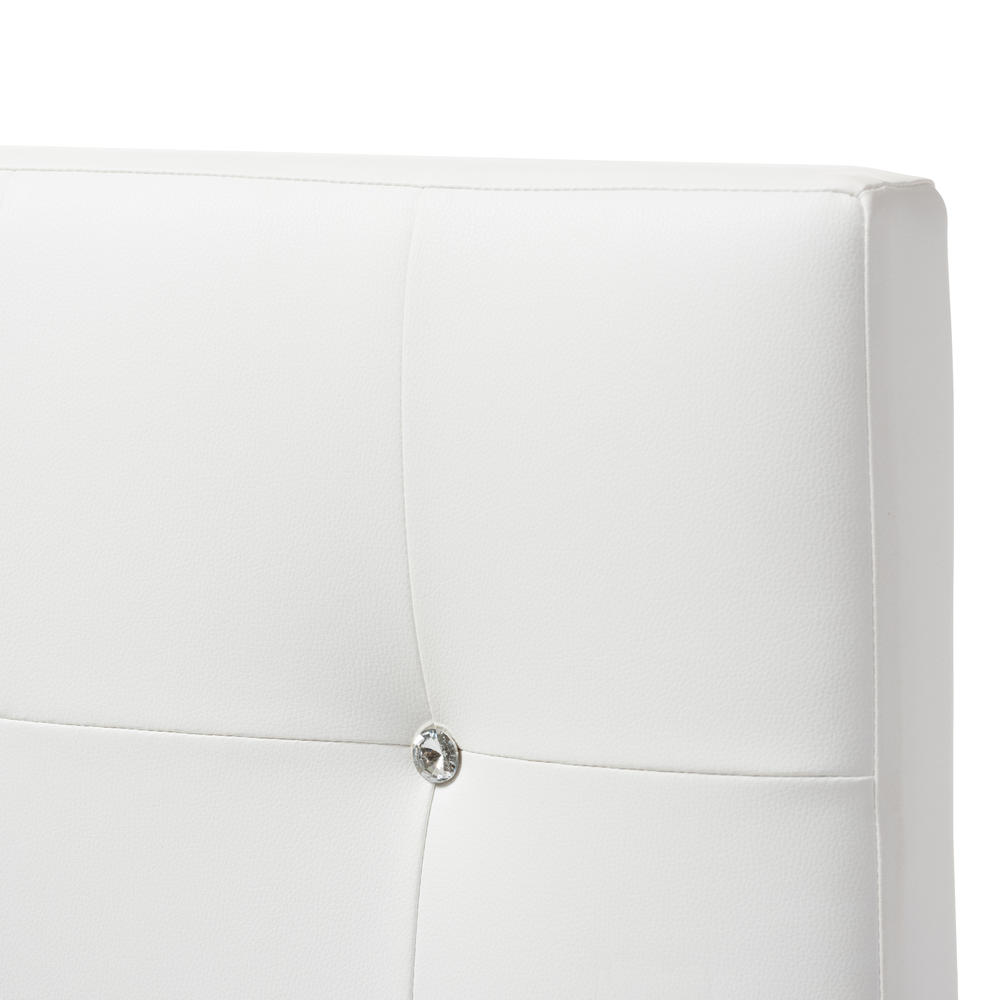 Baxton Studio Kirchem Modern and Contemporary White Faux Leather Upholstered Twin Size Headboard