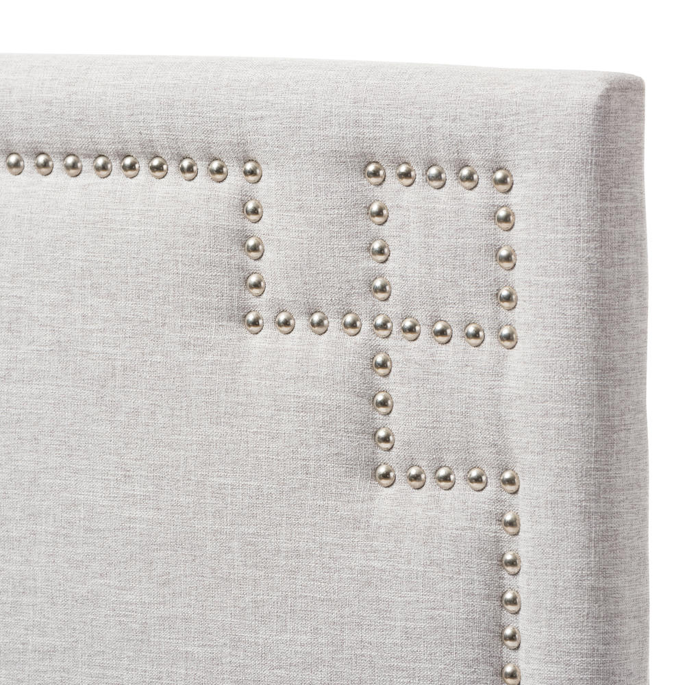 Baxton Studio Geneva Modern and Contemporary Greyish Beige Fabric Upholstered Twin Size Headboard