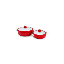 imusa usa ceramic nonstick caldero set 2-piece, red